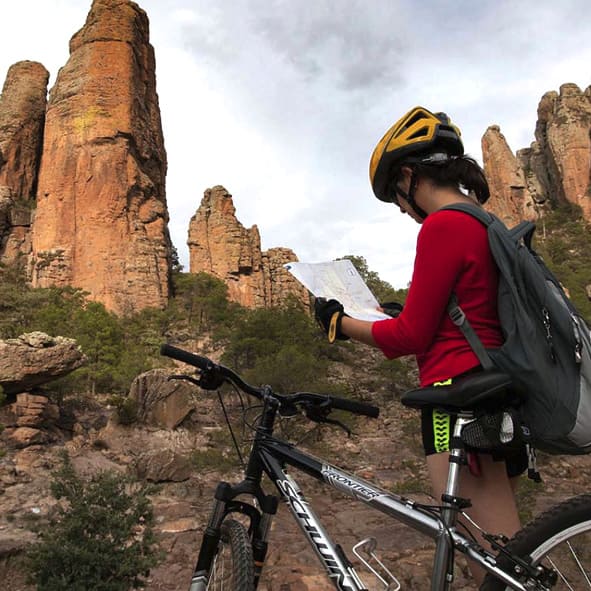 Recorrer la Sierra de Órganos en bicicleta 